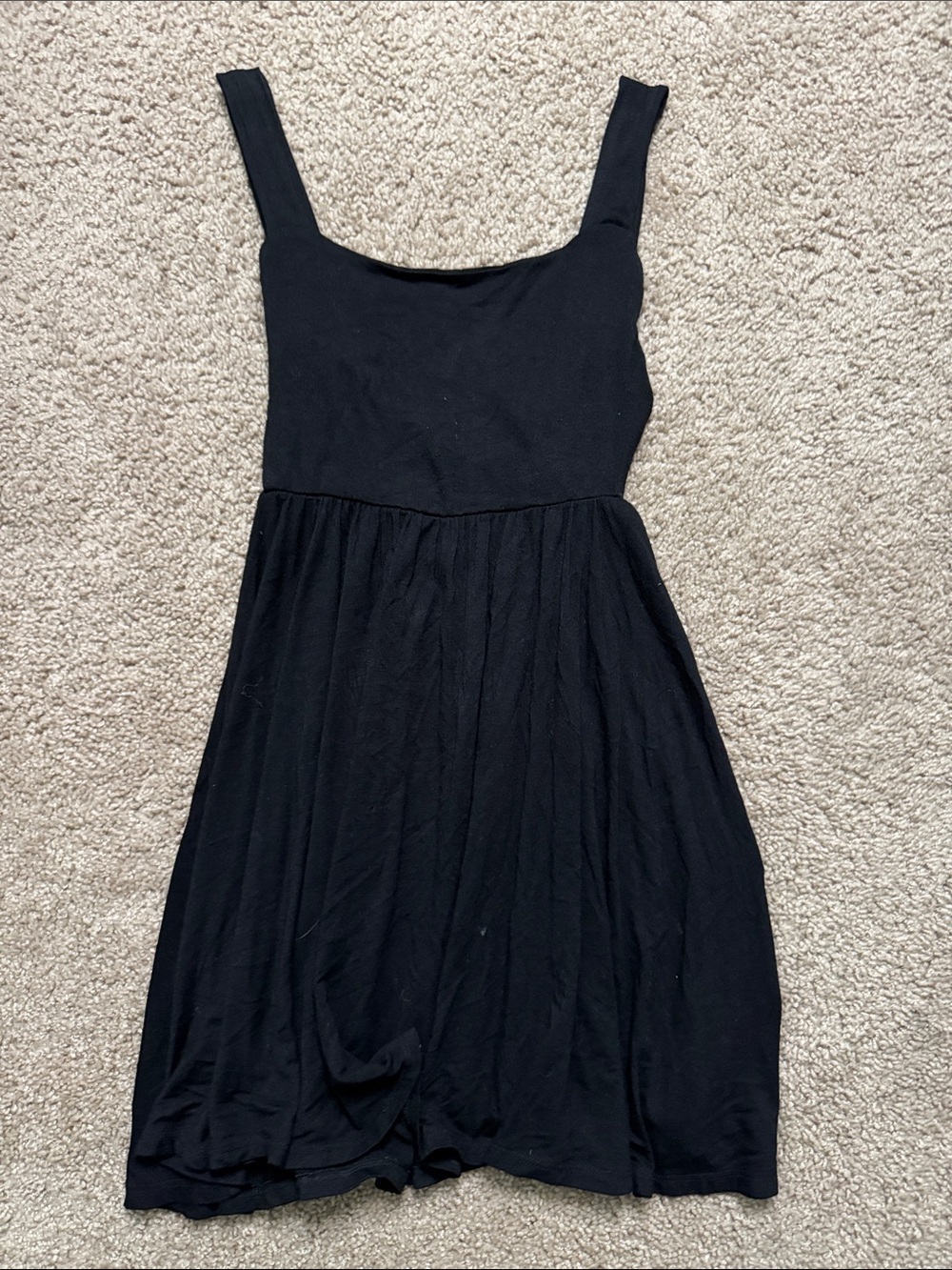Classic Black Square-Neck Mini Dress